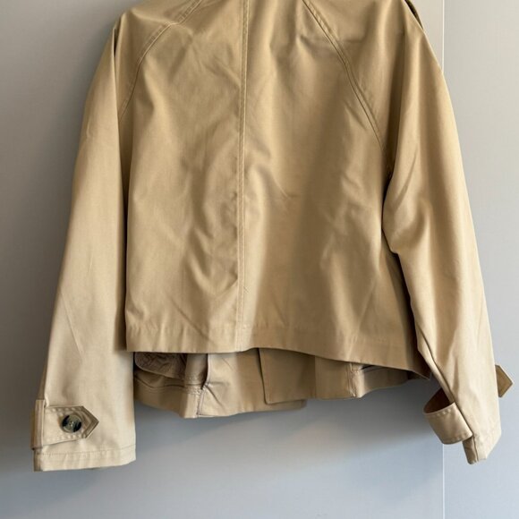 BNWT Size L H&M Short Twill Pea/Trench Coat - Beige - Picture 2 of 3
